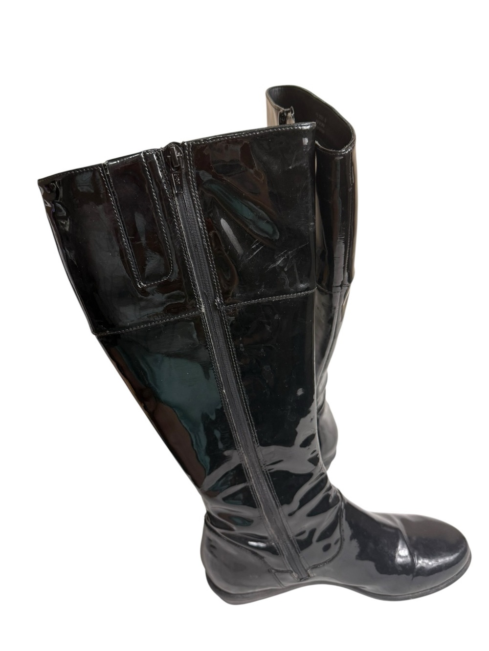 Cole Haan Black Patent Knee Boots with Buckle Accent size 6 - Picture 5 of 13